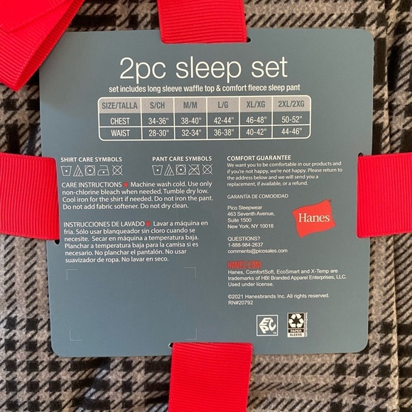 Hanes Men's 2 Piece Sleep Lounge Set NWT Size 2XL - Picture 4 of 4